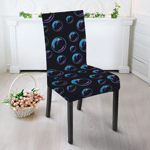 Blue And Purple Bubble Pattern Print Dining Chair Slipcover