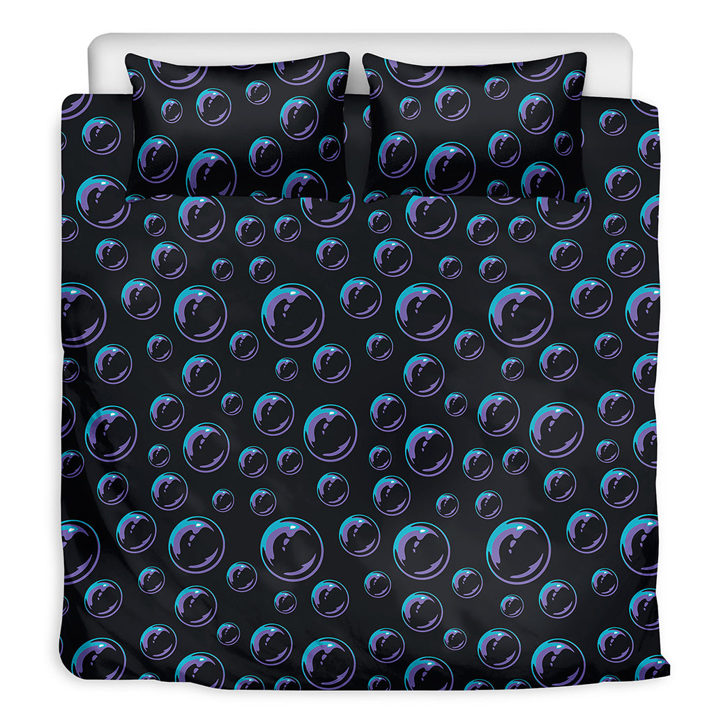 Blue And Purple Bubble Pattern Print Duvet Cover Bedding Set