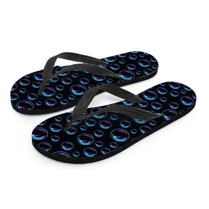 Blue And Purple Bubble Pattern Print Flip Flops