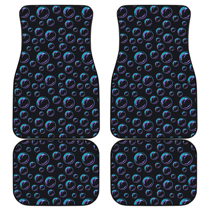 Blue And Purple Bubble Pattern Print Front and Back Car Floor Mats