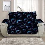 Blue And Purple Bubble Pattern Print Half Sofa Protector