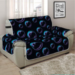 Blue And Purple Bubble Pattern Print Half Sofa Protector