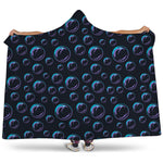 Blue And Purple Bubble Pattern Print Hooded Blanket