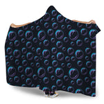 Blue And Purple Bubble Pattern Print Hooded Blanket