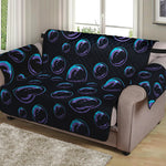 Blue And Purple Bubble Pattern Print Loveseat Protector