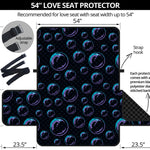 Blue And Purple Bubble Pattern Print Loveseat Protector