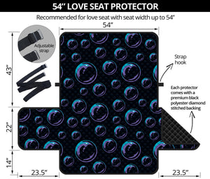 Blue And Purple Bubble Pattern Print Loveseat Protector