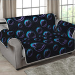 Blue And Purple Bubble Pattern Print Loveseat Protector