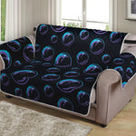 Blue And Purple Bubble Pattern Print Loveseat Protector