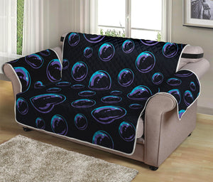 Blue And Purple Bubble Pattern Print Loveseat Protector