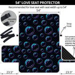 Blue And Purple Bubble Pattern Print Loveseat Protector