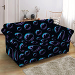 Blue And Purple Bubble Pattern Print Loveseat Slipcover