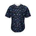 Blue And Purple Bubble Pattern Print Men's Baseball Jersey