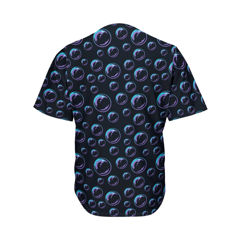 Blue And Purple Bubble Pattern Print Men's Baseball Jersey