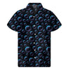 Blue And Purple Bubble Pattern Print Men's Short Sleeve Shirt