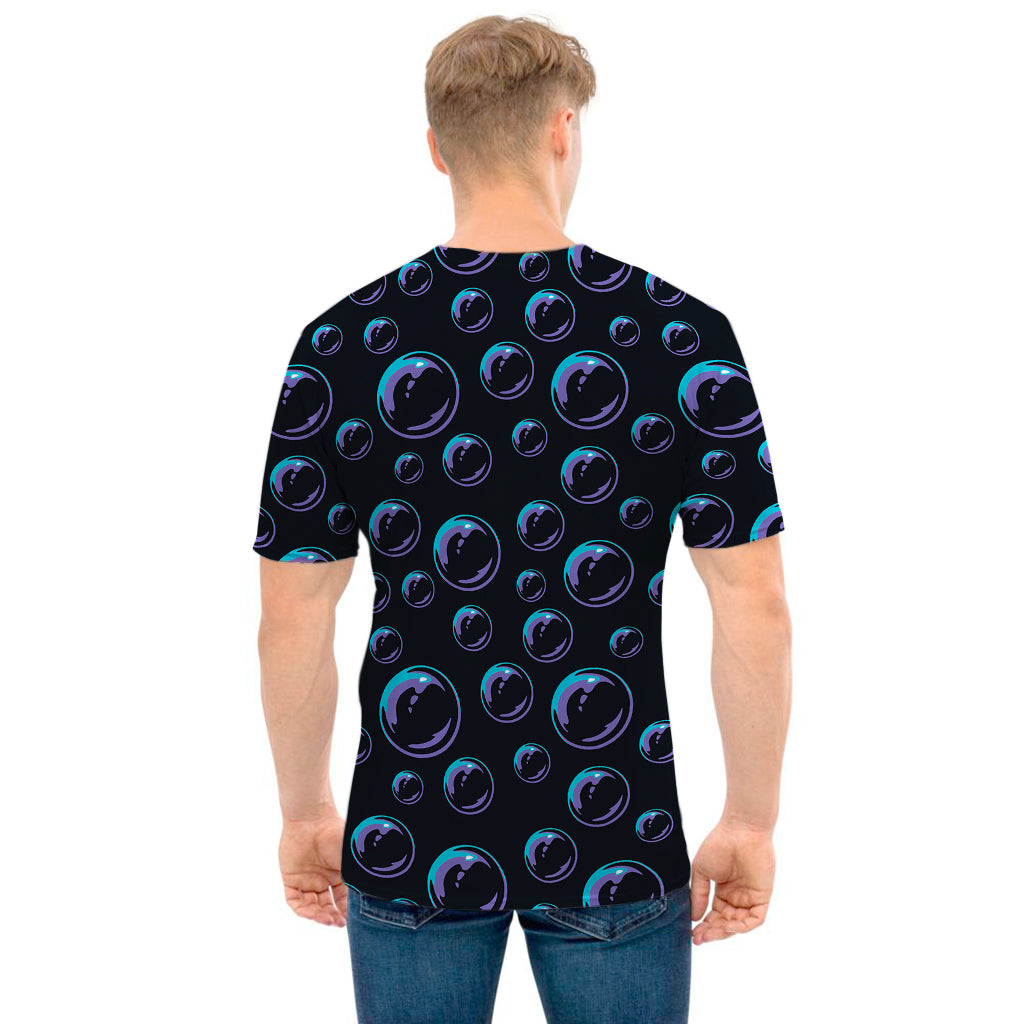 Blue And Purple Bubble Pattern Print Men's T-Shirt