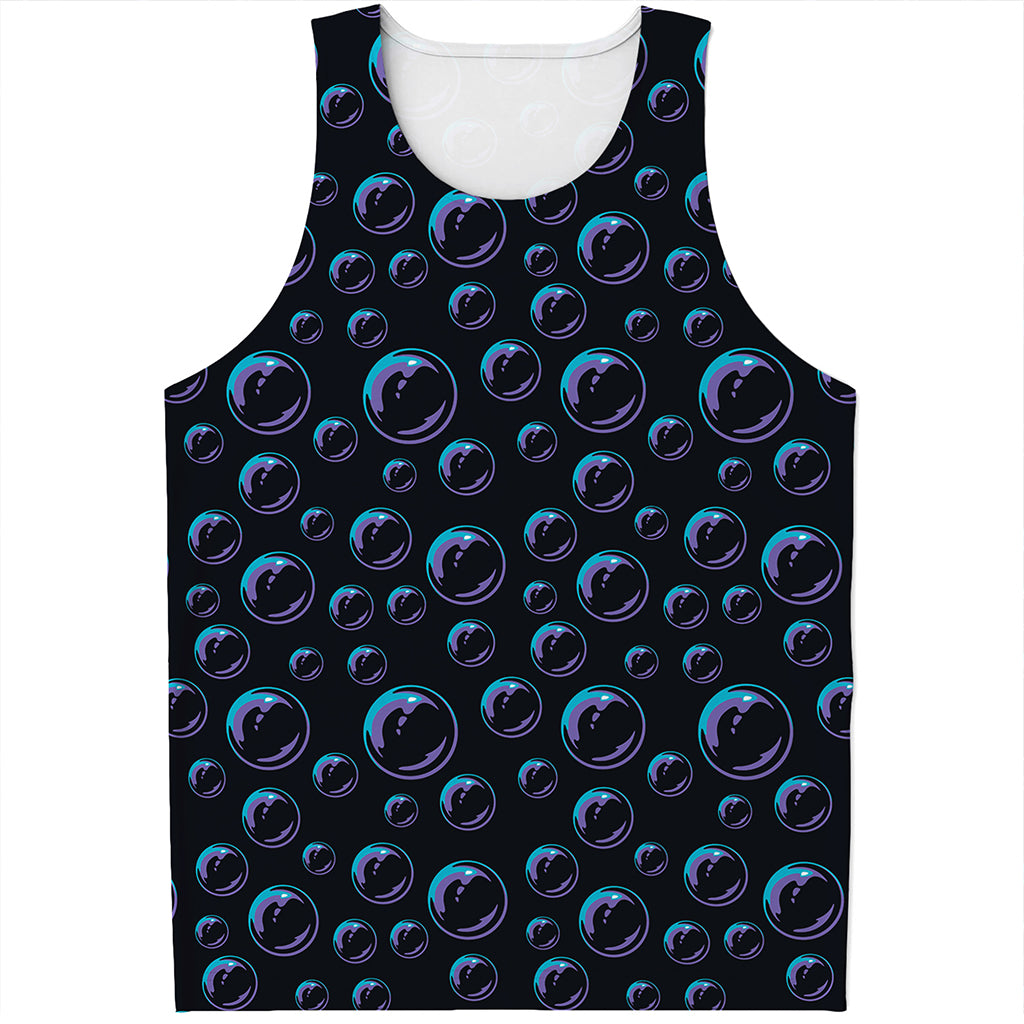 Blue And Purple Bubble Pattern Print Men's Tank Top