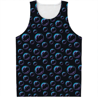 Blue And Purple Bubble Pattern Print Men's Tank Top