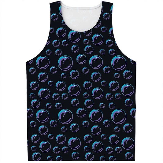 Blue And Purple Bubble Pattern Print Men's Tank Top