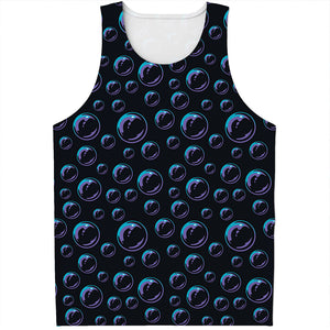 Blue And Purple Bubble Pattern Print Men's Tank Top