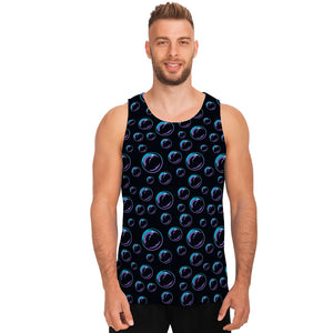 Blue And Purple Bubble Pattern Print Men's Tank Top