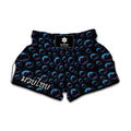 Blue And Purple Bubble Pattern Print Muay Thai Boxing Shorts