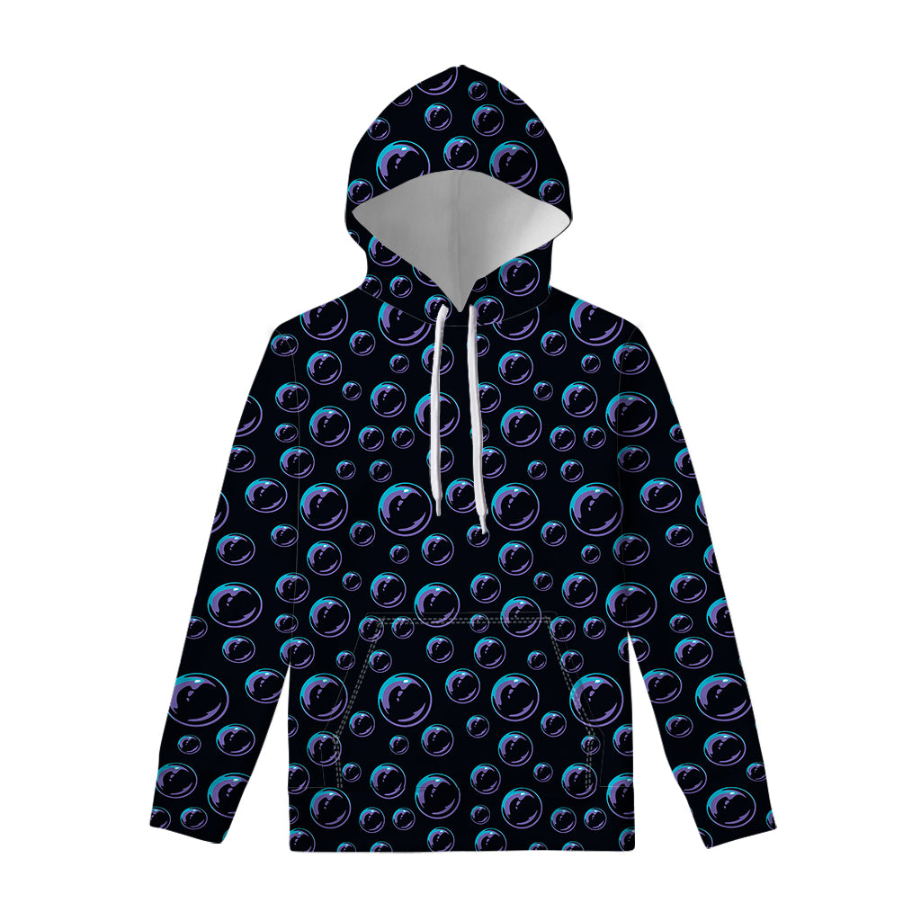 Blue And Purple Bubble Pattern Print Pullover Hoodie