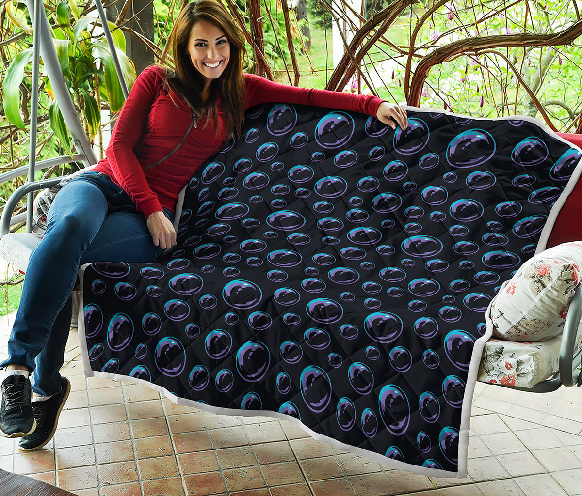 Blue And Purple Bubble Pattern Print Quilt