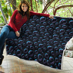 Blue And Purple Bubble Pattern Print Quilt