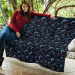 Blue And Purple Bubble Pattern Print Quilt