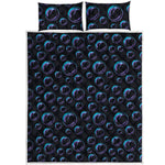 Blue And Purple Bubble Pattern Print Quilt Bed Set