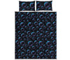 Blue And Purple Bubble Pattern Print Quilt Bed Set