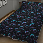 Blue And Purple Bubble Pattern Print Quilt Bed Set