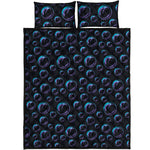 Blue And Purple Bubble Pattern Print Quilt Bed Set