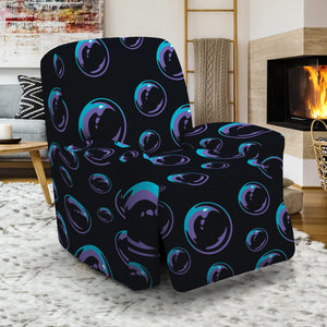 Blue And Purple Bubble Pattern Print Recliner Slipcover