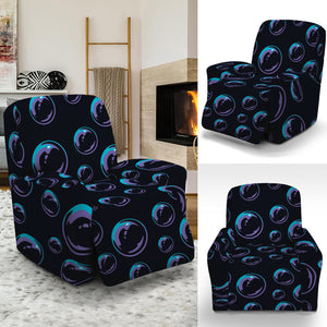 Blue And Purple Bubble Pattern Print Recliner Slipcover