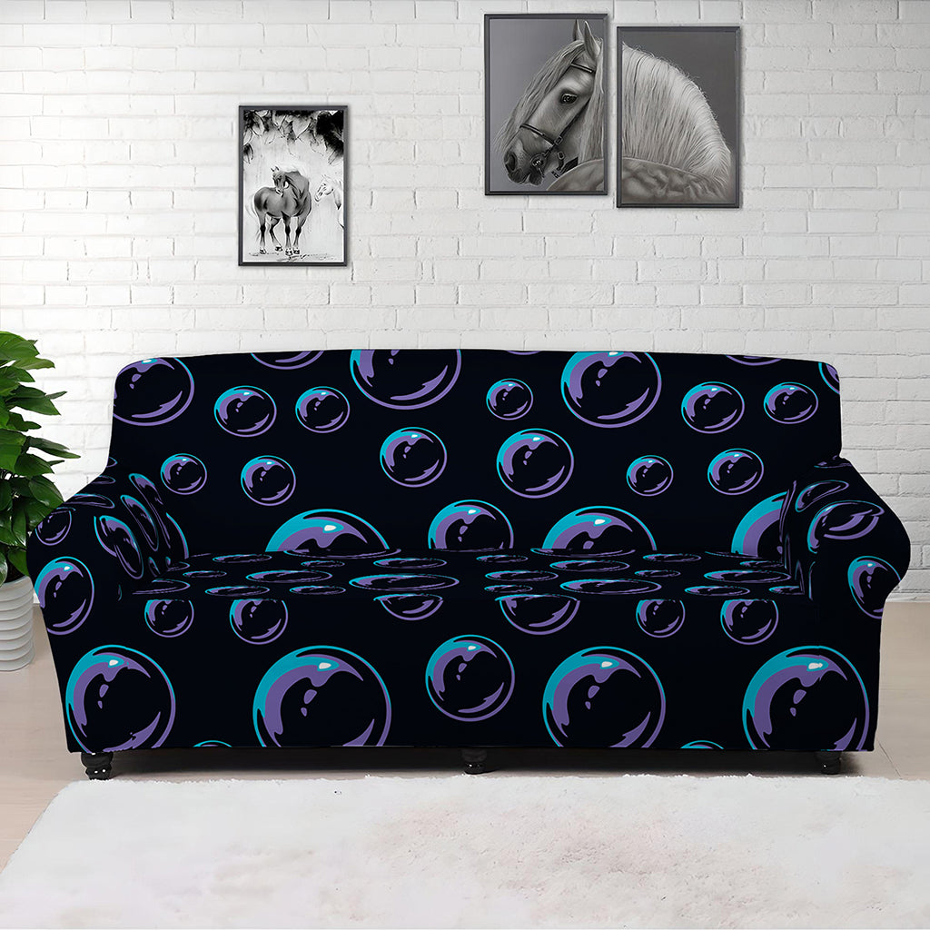 Blue And Purple Bubble Pattern Print Sofa Cover