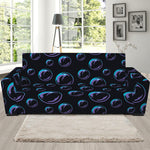 Blue And Purple Bubble Pattern Print Sofa Slipcover