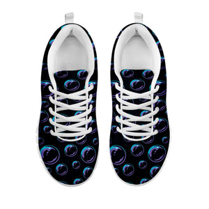 Blue And Purple Bubble Pattern Print White Sneakers