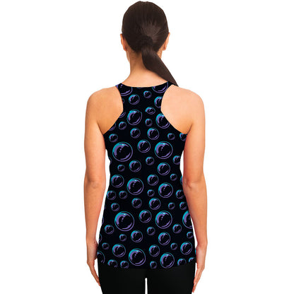 Blue And Purple Bubble Pattern Print Women's Racerback Tank Top