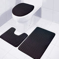 Blue And Purple EDM Wave Print 3 Piece Bath Mat Set