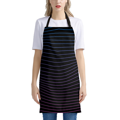 Blue And Purple EDM Wave Print Apron