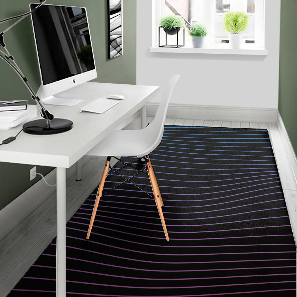 Blue And Purple EDM Wave Print Area Rug