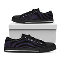Blue And Purple EDM Wave Print Black Low Top Sneakers