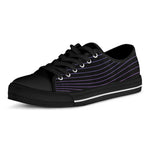 Blue And Purple EDM Wave Print Black Low Top Shoes