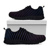 Blue And Purple EDM Wave Print Black Sneakers