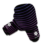 Blue And Purple EDM Wave Print Boxing Gloves