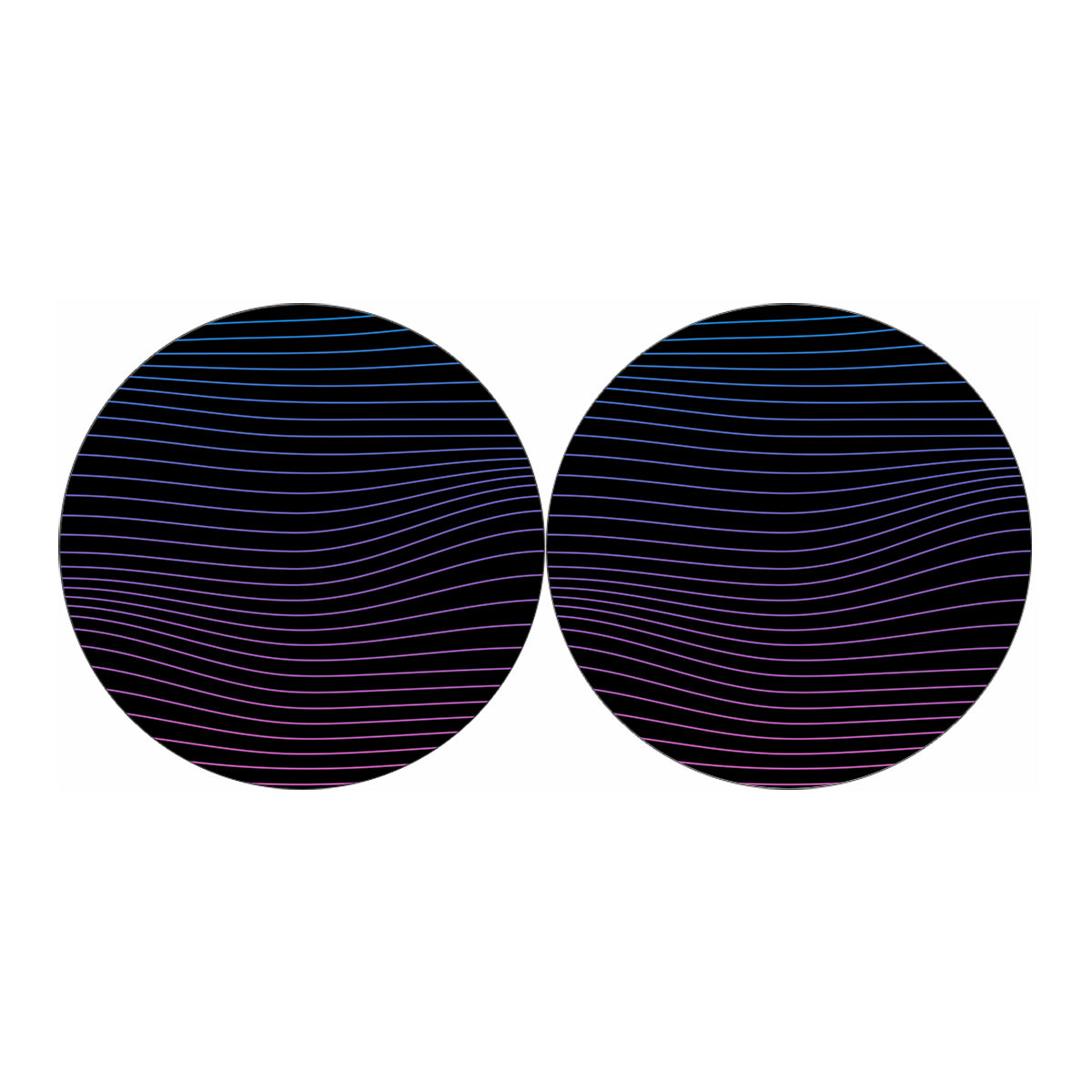 Blue And Purple EDM Wave Print Car Coasters