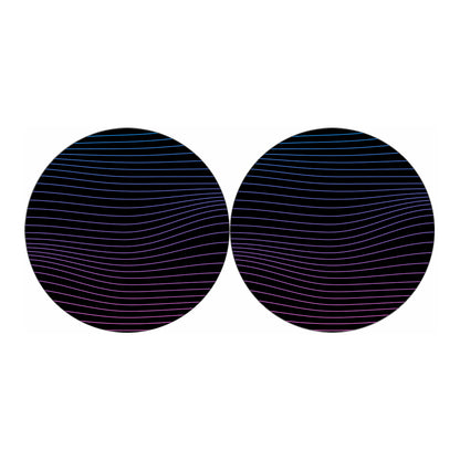 Blue And Purple EDM Wave Print Car Coasters