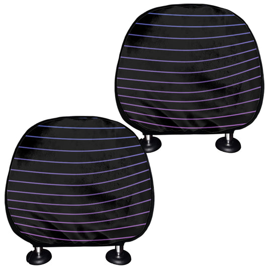 Blue And Purple EDM Wave Print Car Headrest Covers